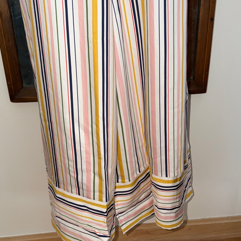 Anthropologie Maeve Easy Sleeveless Multicolor Striped Shirting Jumpsuit NWT M - Picture 7 of 10